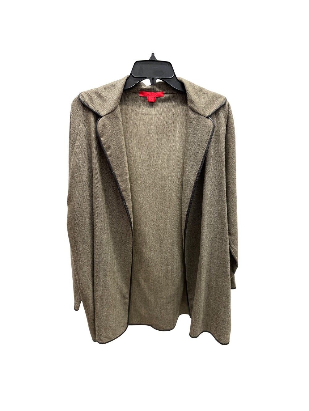 Shamask Brown Herringbone Lightweight Wool Open Jacket Size 1 / US 6/8